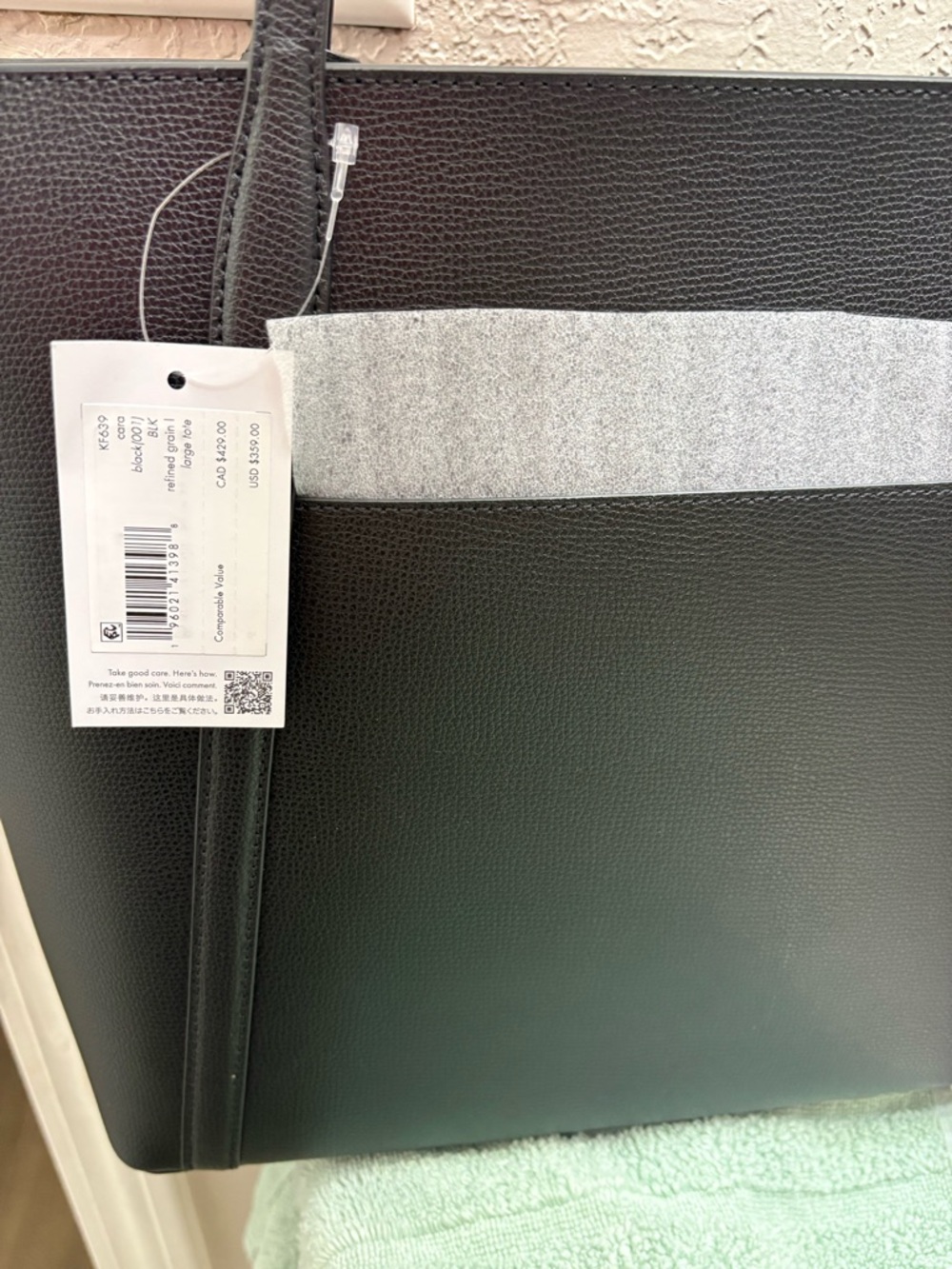 kate spade black leather tote - Picture 5 of 5